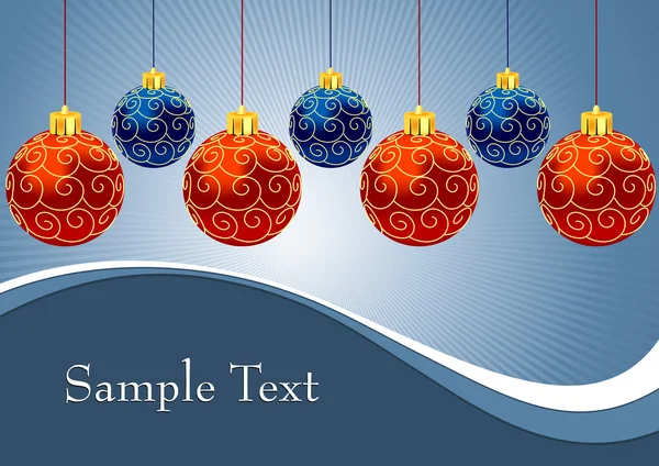 Boules de Noël avec ornement — Image vectorielle