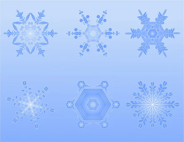 Blauwe sneeuwvlokken — Stockvector