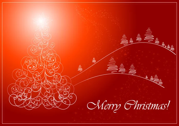 Christmas_card_with_christmas_tree — Stock Vector