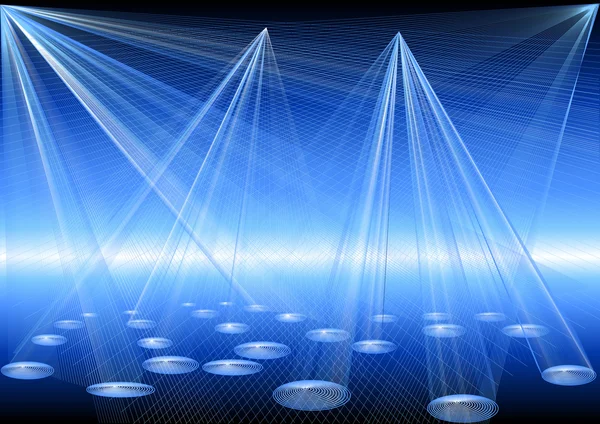 Feux disco bleus — Image vectorielle