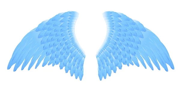 Blauwe engel vleugels — Stockvector