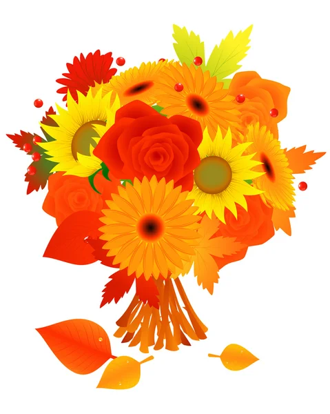 Ramo de flores de otoño — Vector de stock