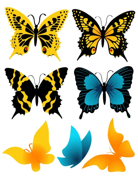 Butterflie seti — Stok Vektör