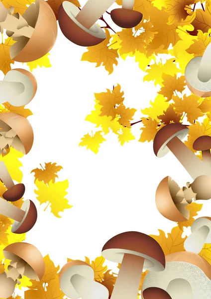 Mushroom_autumnal_background — Stock vektor