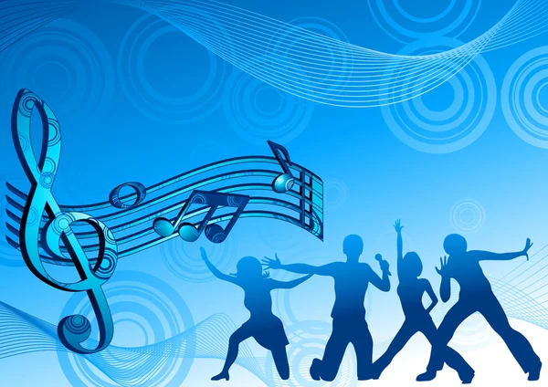 Music_dance_background_blue_color — Wektor stockowy