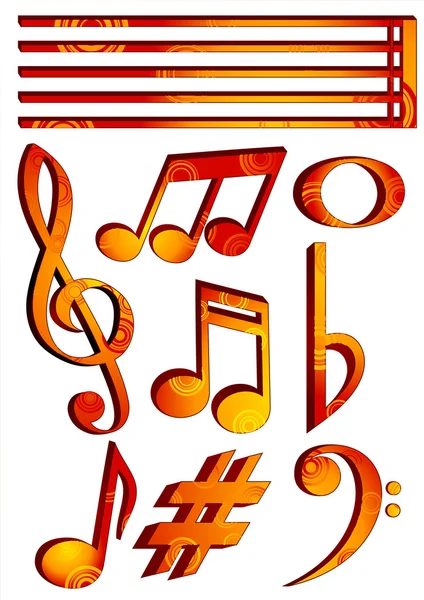 Musique _ symboles _ isolés — Image vectorielle