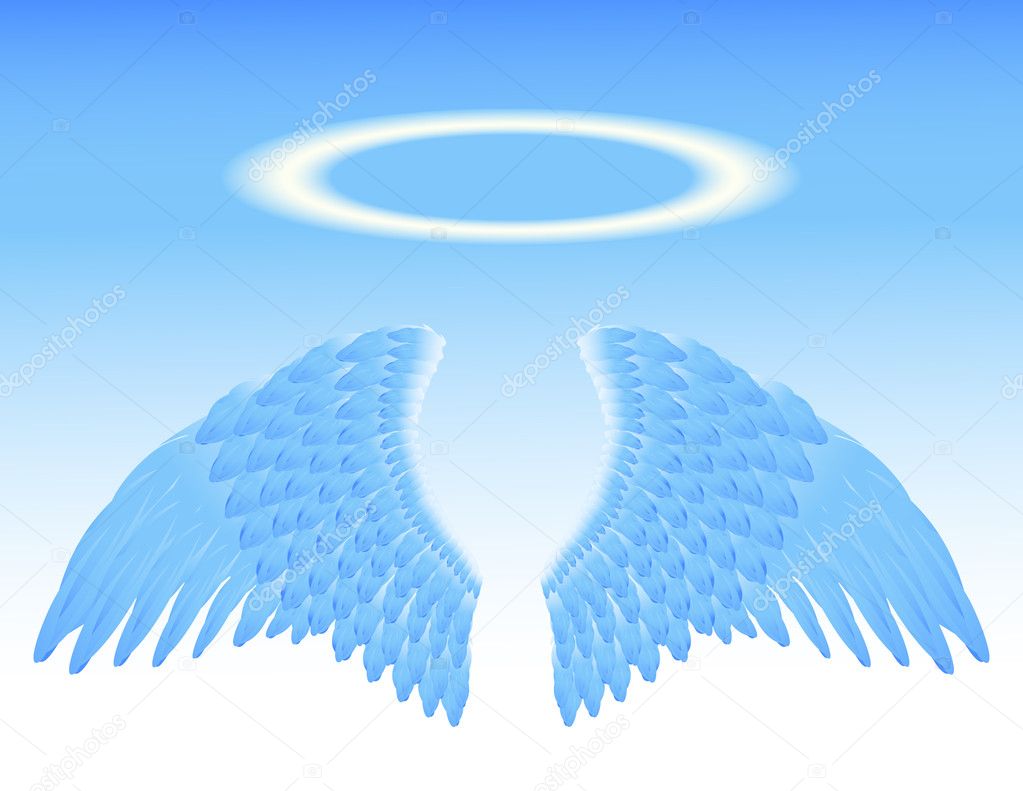 Angel wings and nimbus
