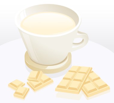 Cup of coffee and milk chocolate clipart