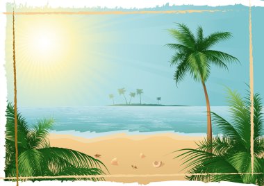 Beautiful tropical beach clipart