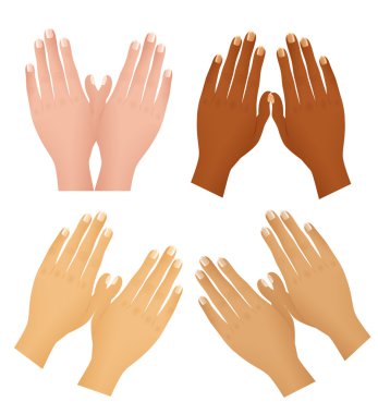 Hands different nations clipart