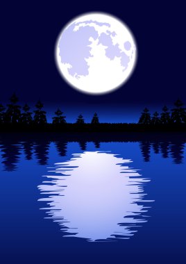 Moon in the night clipart