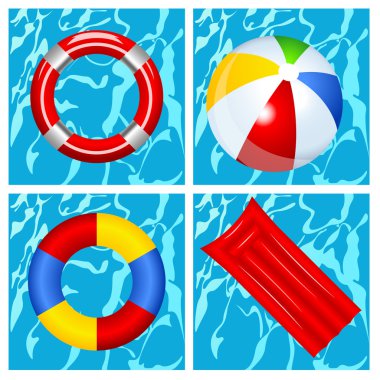 Toys in the swimming pool clipart