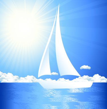 Yaght in the sea clipart