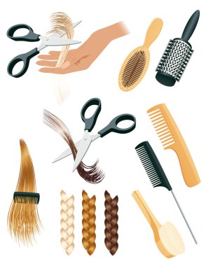 Hair style elements clipart
