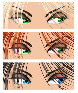 Woman eyes different colors clipart