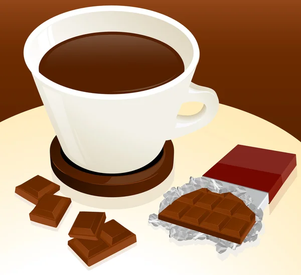 Café e chocolate — Vetor de Stock