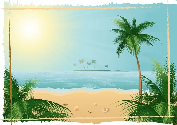 Όμορφη τροπική παραλία — Διανυσματικό Αρχείο