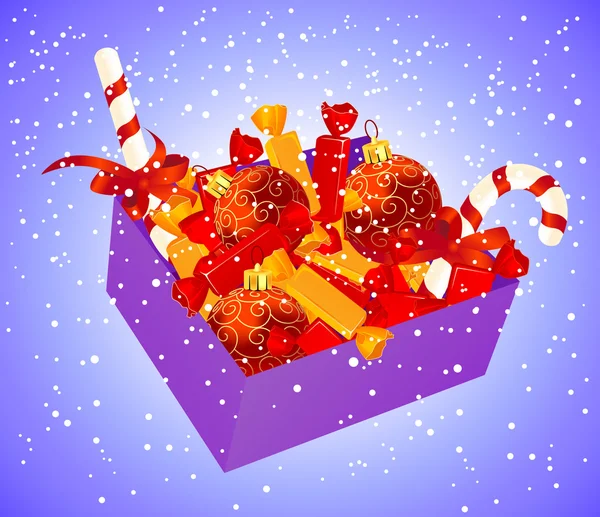 Jul låda med godis — Stock vektor