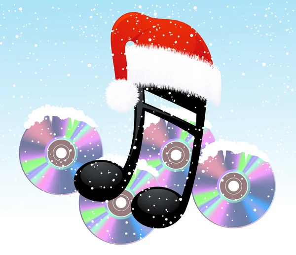 Nota di Natale e disco — Vettoriale Stock