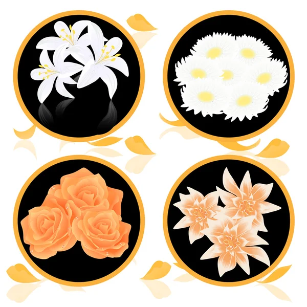 stock vector Flower bunch icons