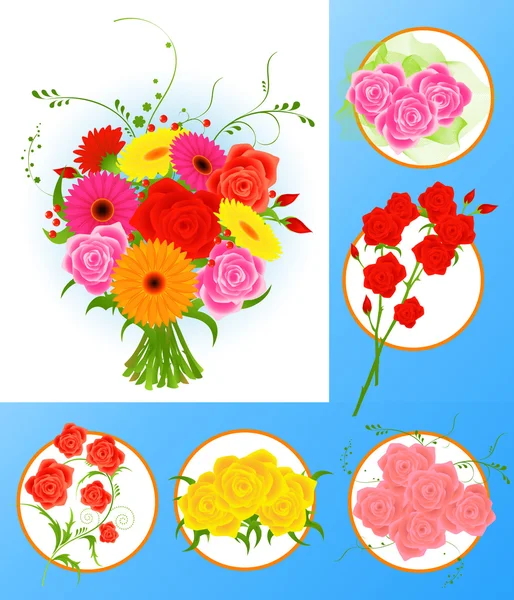 Collection de fleurs — Image vectorielle