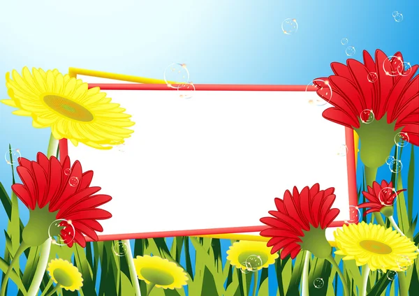 Frame_in_the_flower_field — Stockový vektor