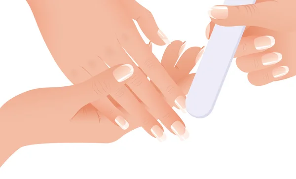 Mani che fanno manicure — Vettoriale Stock
