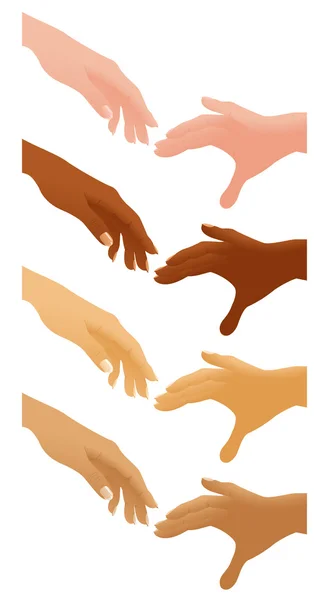 Aider les mains différentes nations — Image vectorielle