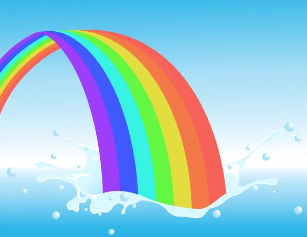 Regenboog splash — Stockvector