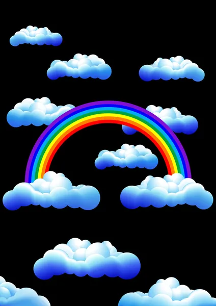 Rainbow_in_the_night — Stock Vector