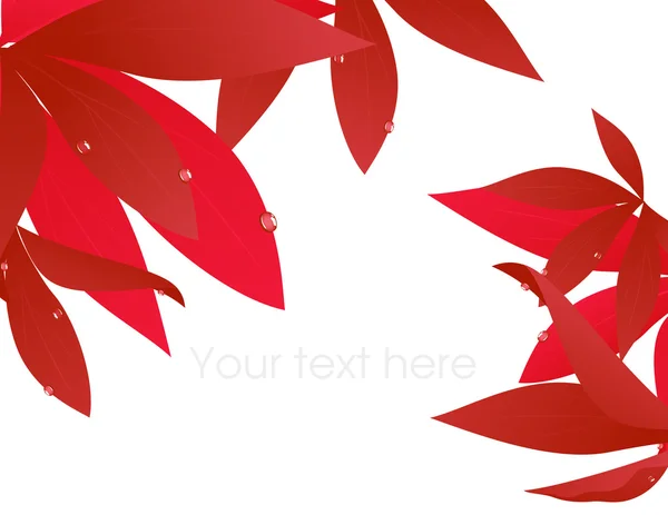 Red autumn leaf branch — Stock Vector