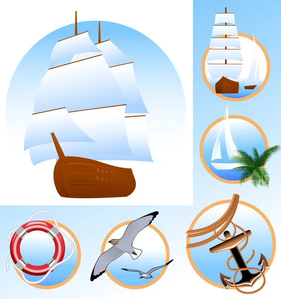 Iconos del buque — Vector de stock