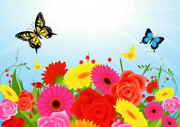 Fond de fleur d'été — Image vectorielle