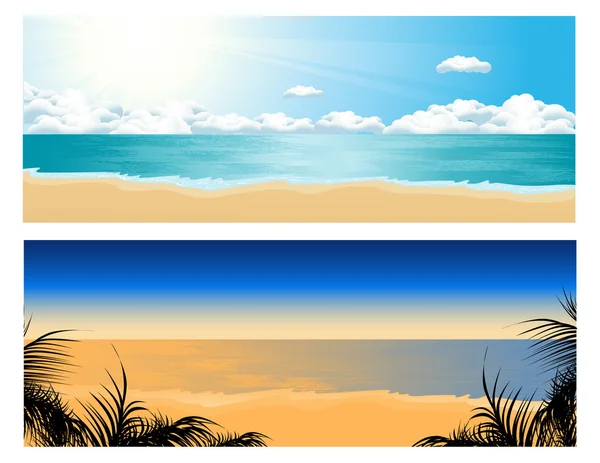 Тропічний пляж набір — стоковий вектор