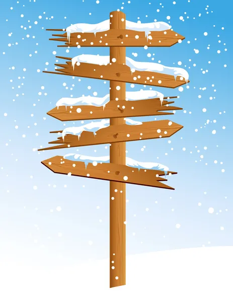 Flecha de inverno com neve — Vetor de Stock