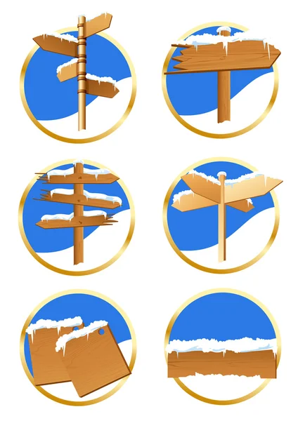 Iconos de señal de dirección de invierno — Archivo Imágenes Vectoriales