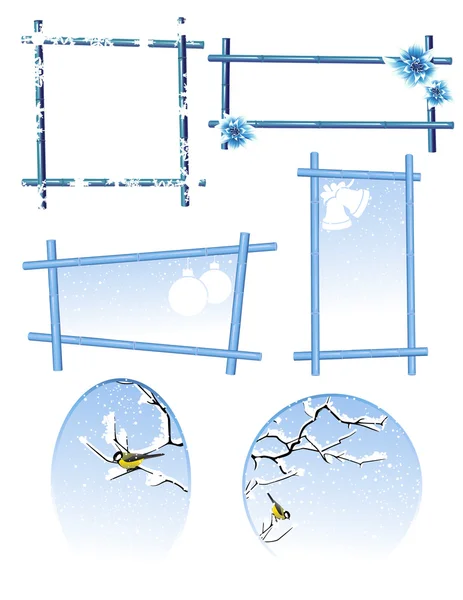 Winter frame ingesteld — Stockvector