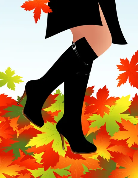 秋のブーツ — ストックベクタ