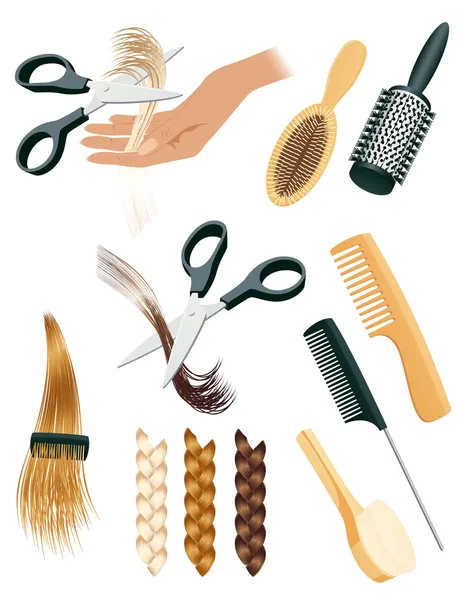 Στοιχεία στυλ μαλλιών — Διανυσματικό Αρχείο