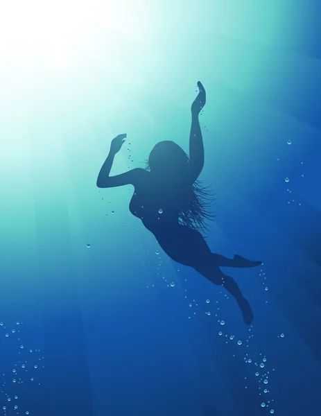Fille de natation — Image vectorielle