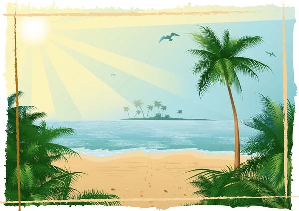 Tropisk strand Stockillustration