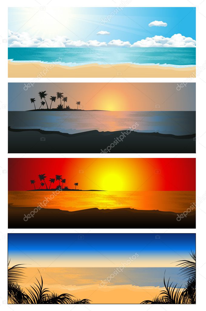 Tropical background set