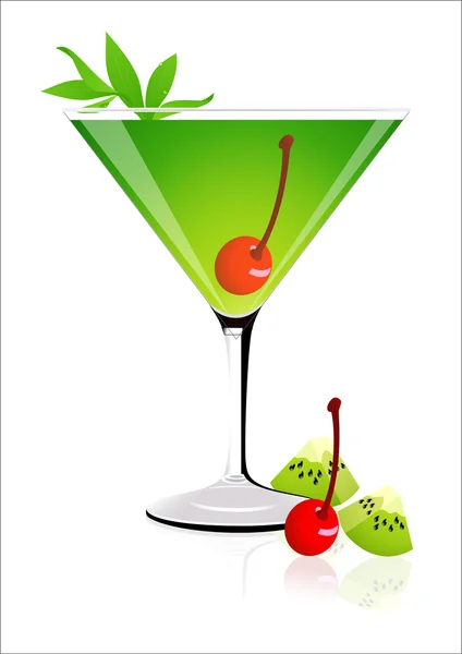 Cocktail de cereja — Vetor de Stock