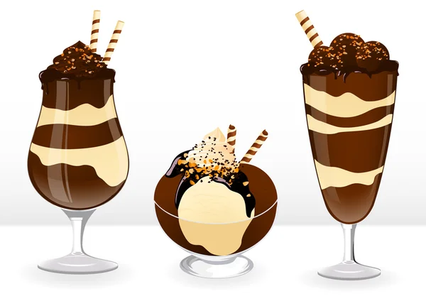 Desserts au chocolat — Image vectorielle