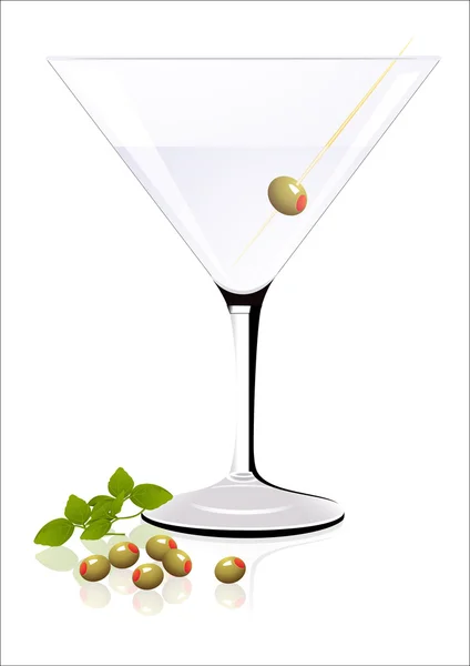 Cocktail com azeitonas — Vetor de Stock