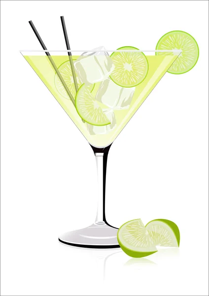 Lime cocktail — Stock Vector