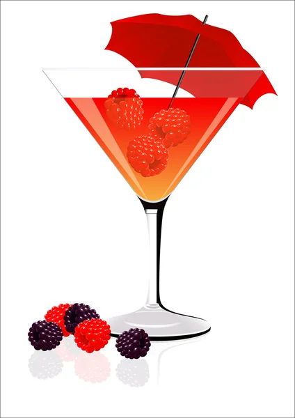 Cocktail framboise — Image vectorielle