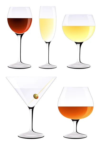 Wijnstok Glazenset — Stockvector