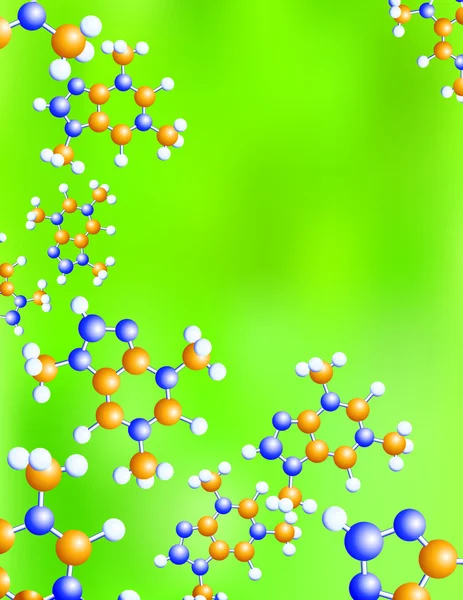 Grüner Molekül-Hintergrund — Stockvektor
