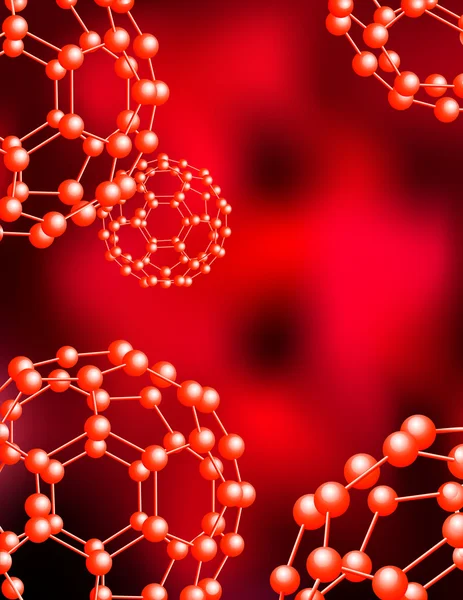 Red molecule background — Stock Vector